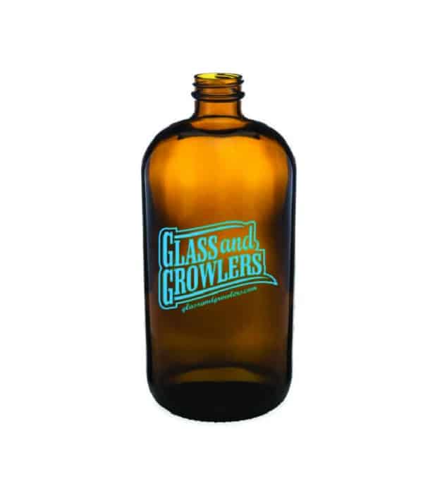 Amber Glass Growler, Reagent, or Media Storage Bottle, 64 fl oz