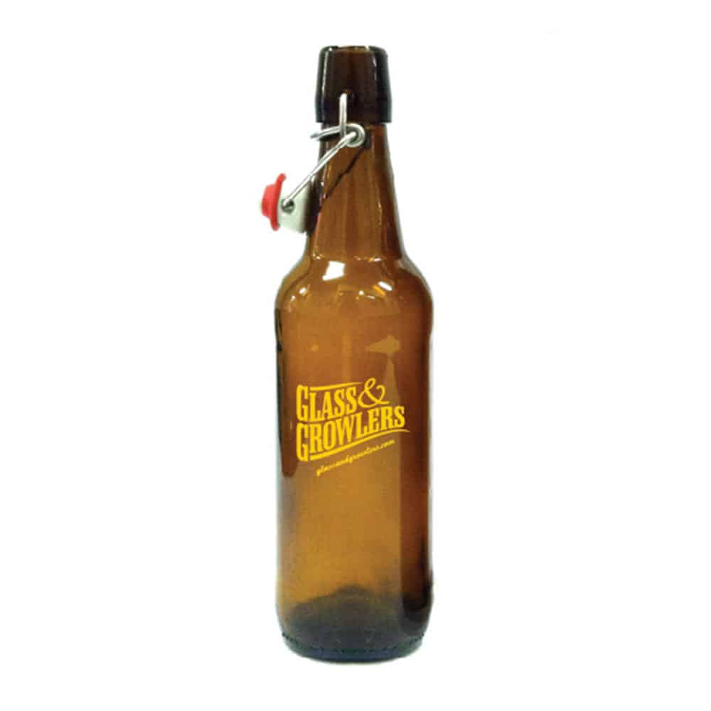 Case of 6 Amber Color 2 Liter Glass Growler Saxco 