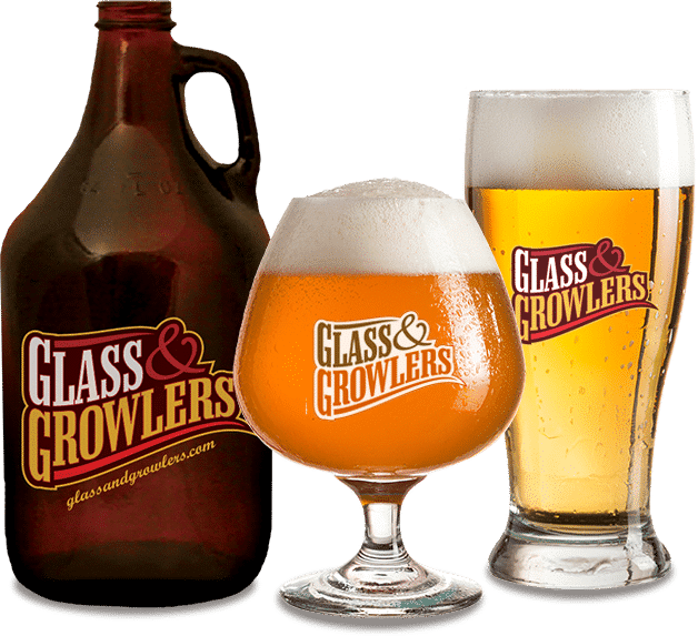 Growler, Short Stem and Tall Beer Glass