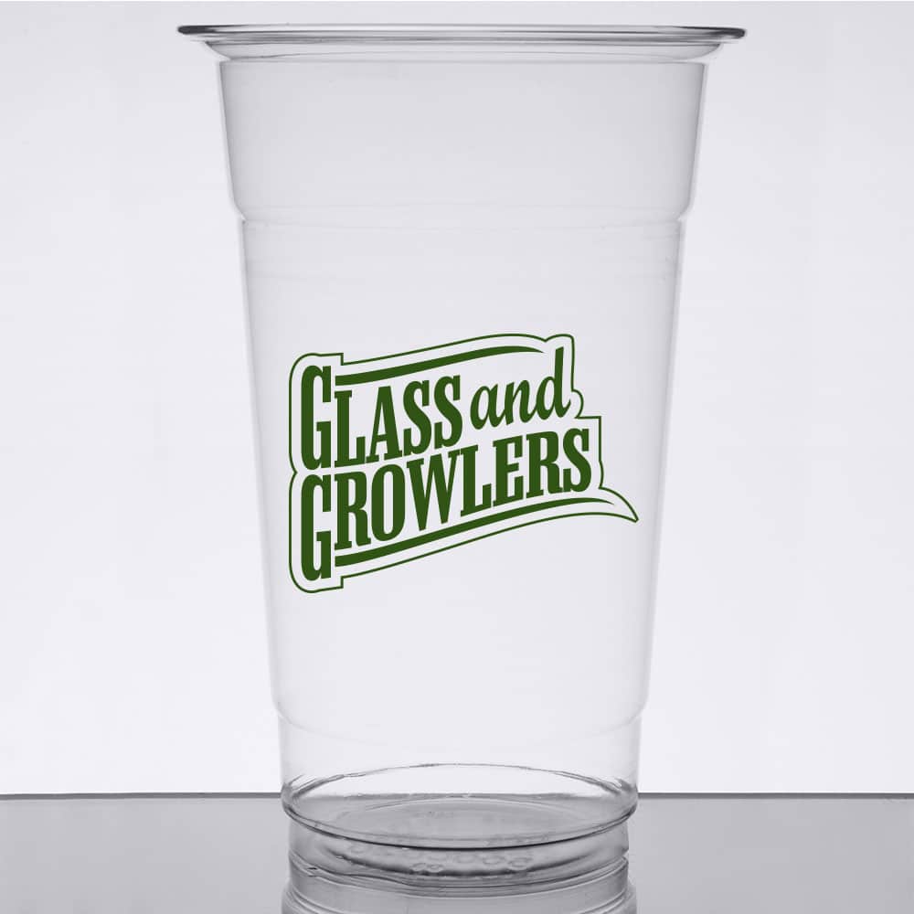 20 oz PET DISPOSABLE CUP Glass and Growlers