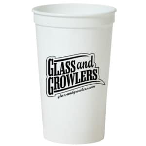 22 oz White Smooth Stadium Cups