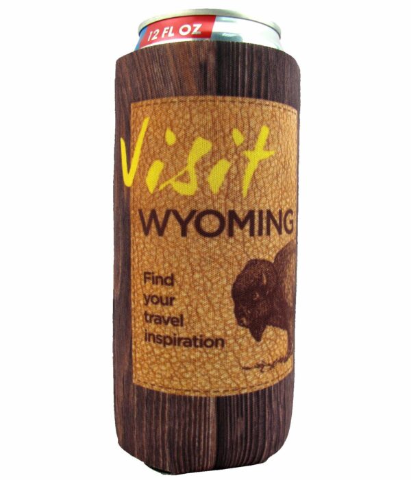 Wyoming Cowboys 12 oz Brown Slim Can Cooler Holder