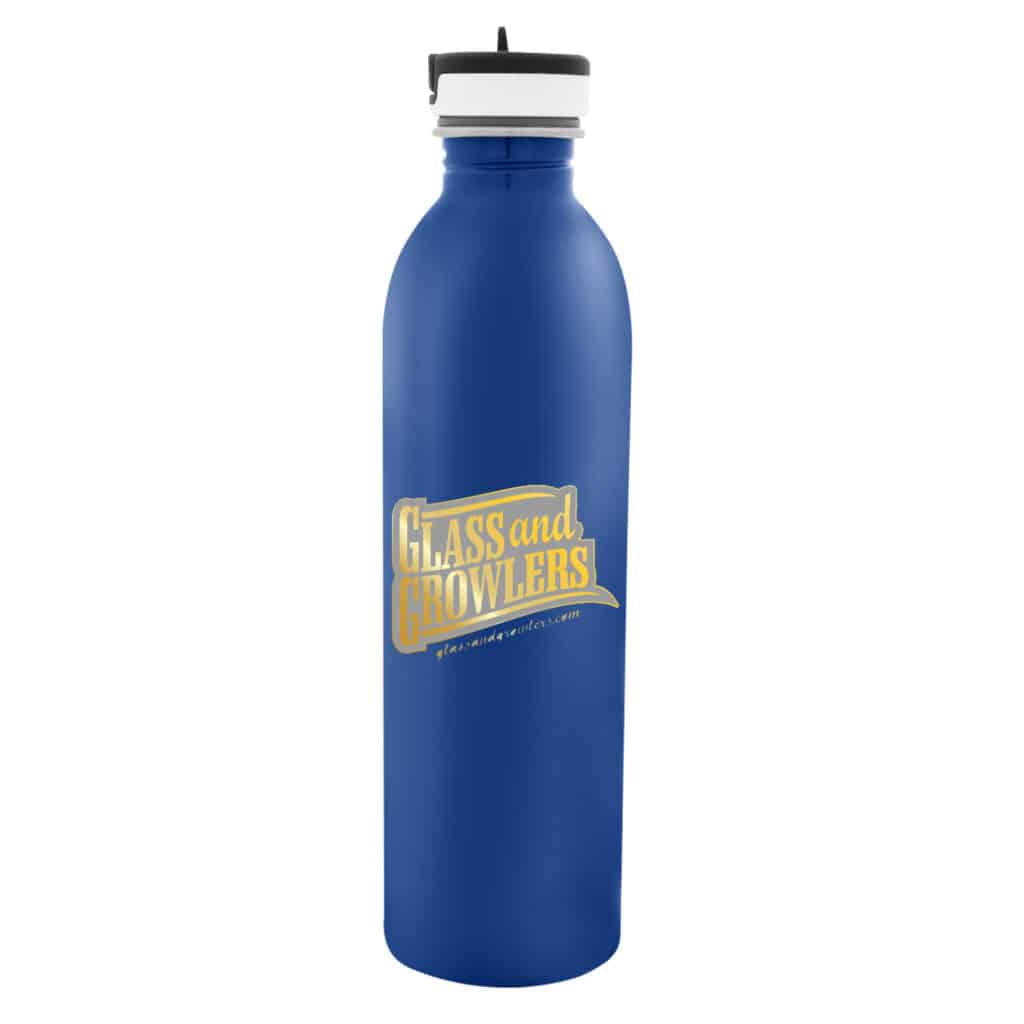Stainless Steel Newcastle Bottle - 24oz Custom Printed | Glass and Growlers
