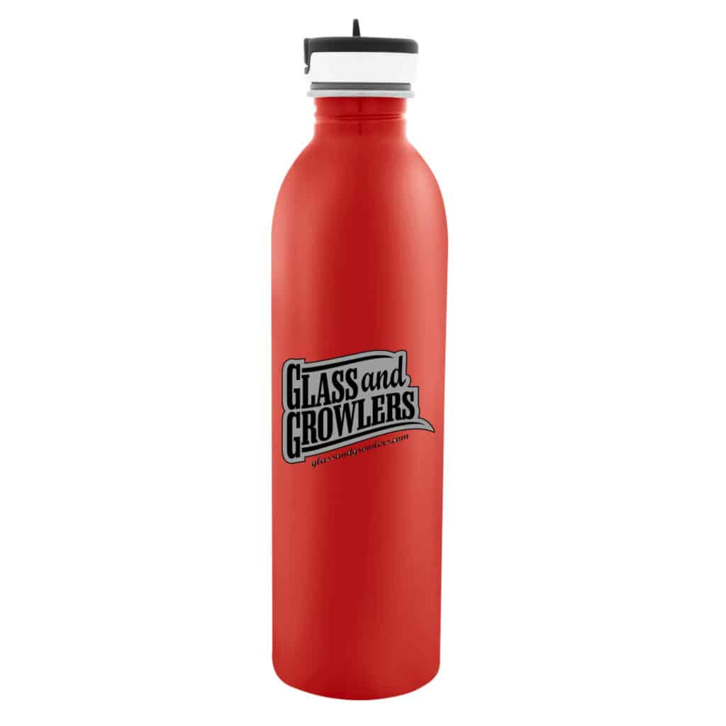 Stainless Steel Newcastle Bottle - 24oz Custom Printed | Glass and Growlers