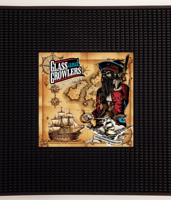 Custom square bar mat 16 with full color imprint