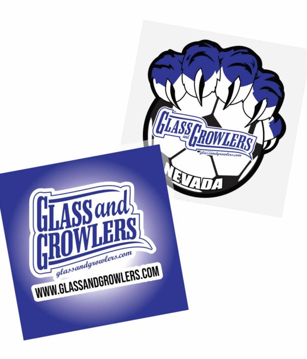 Custom 3x3 inch square clear sticker with branding for glassware products