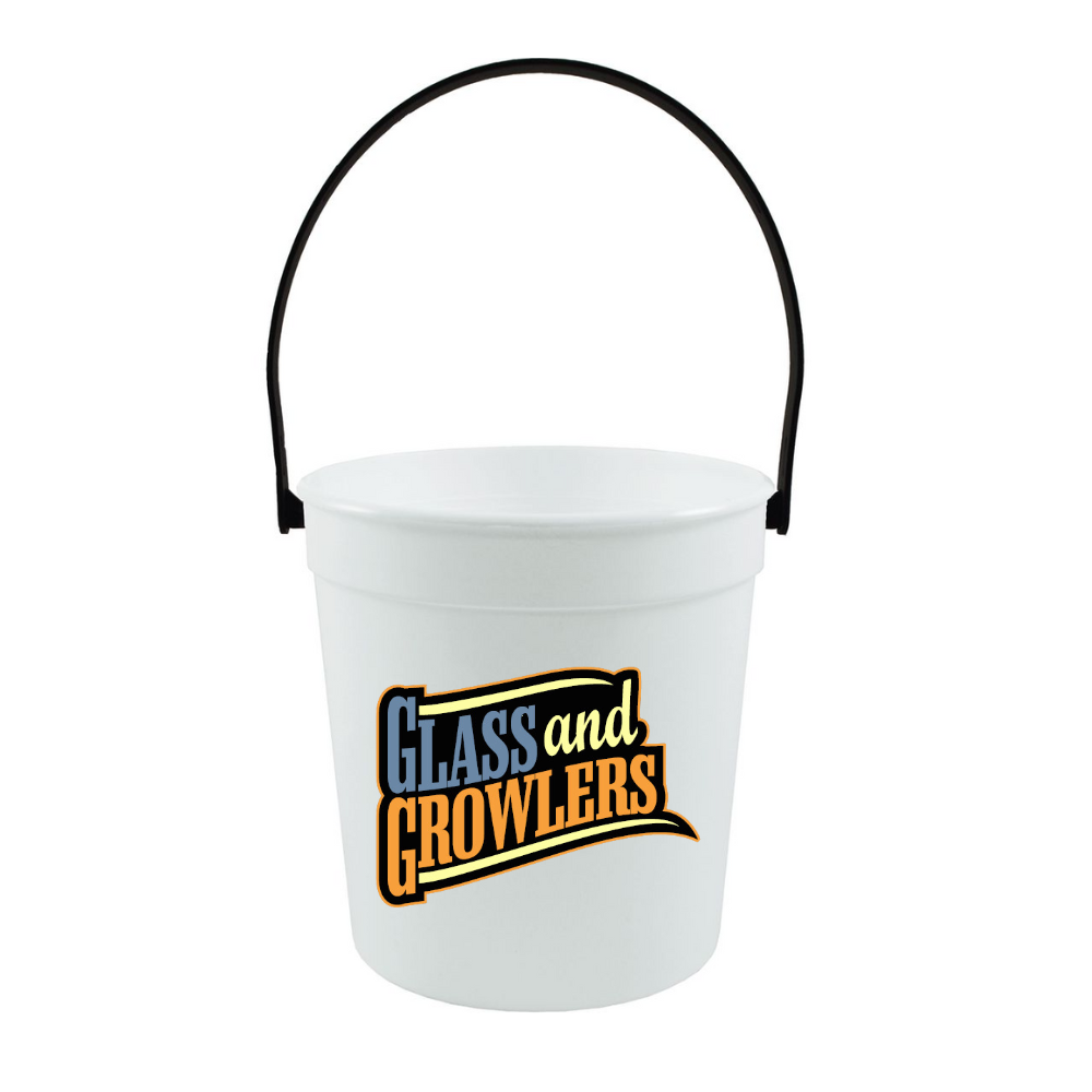 White Bucket with Black Handle