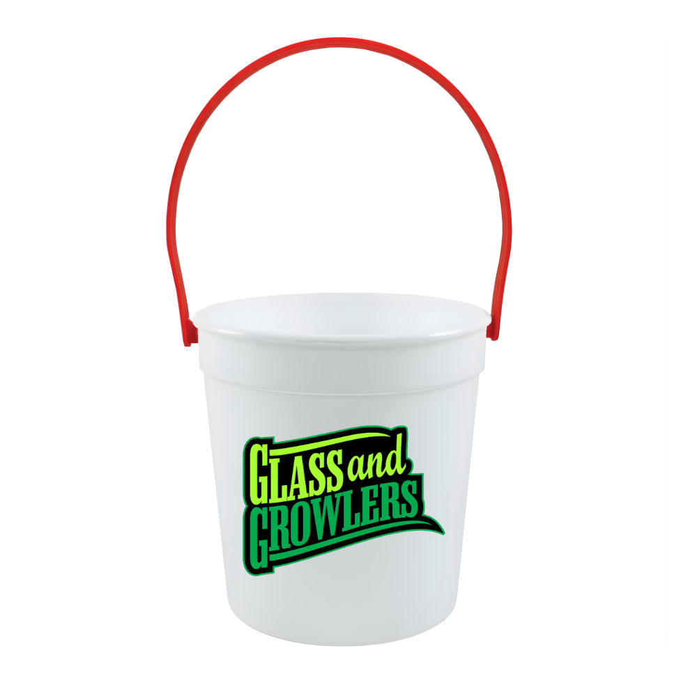 White Bucket with Red 185 Handle