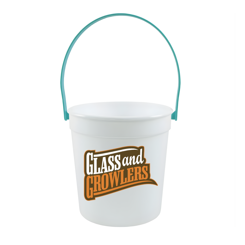White Bucket with Teal 3255 Handle