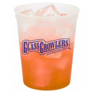 Color Changing Smooth Stadium Cup 16Oz Natural to Orange