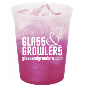 Color Changing Smooth Stadium Cup 16Oz Natural to Red