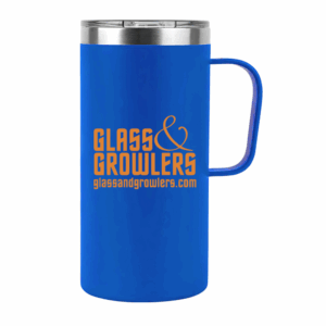20 oz Stainless Steel Double Wall Mug with Handle Blue