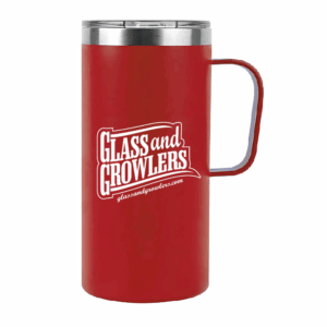 20 oz Stainless Steel Double Wall Mug with Handle Red