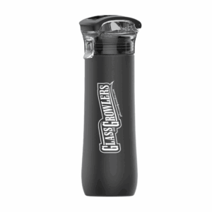 23 oz Stainless Steel Double Wall Sports Bottle with Folding Handle Black
