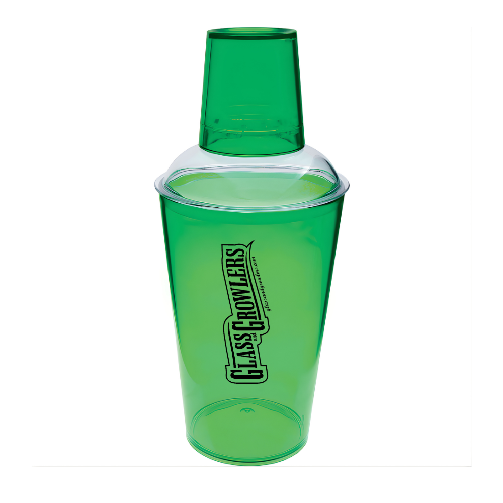 3 Piece Plastic Cocktail Shaker Green - 16oz