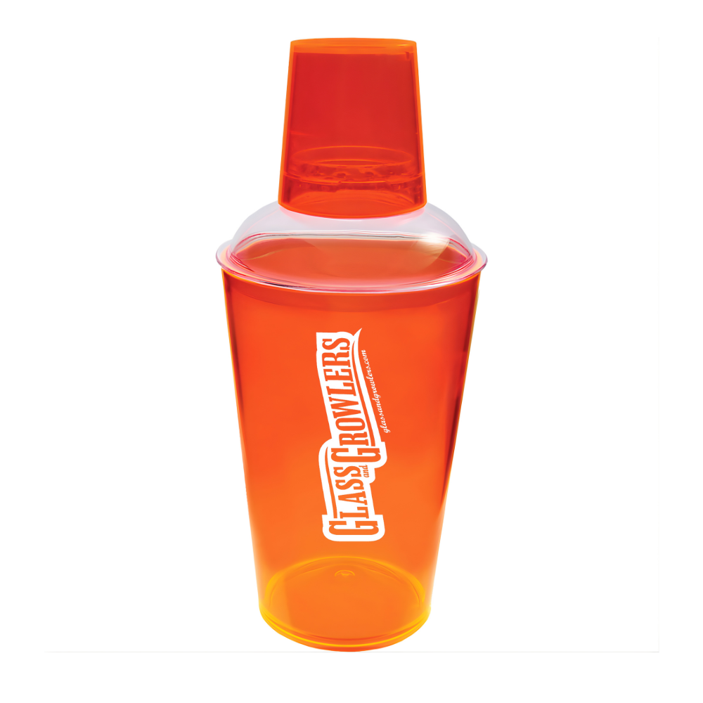 3 Piece Plastic Cocktail Shaker Orange - 16oz