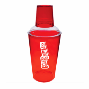 3 Piece Plastic Cocktail Shaker Red - 16oz