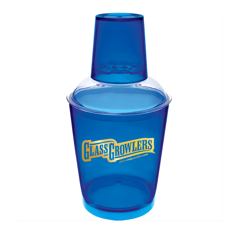 3 Piece Plastic Cocktail Shaker - Blue 12oz