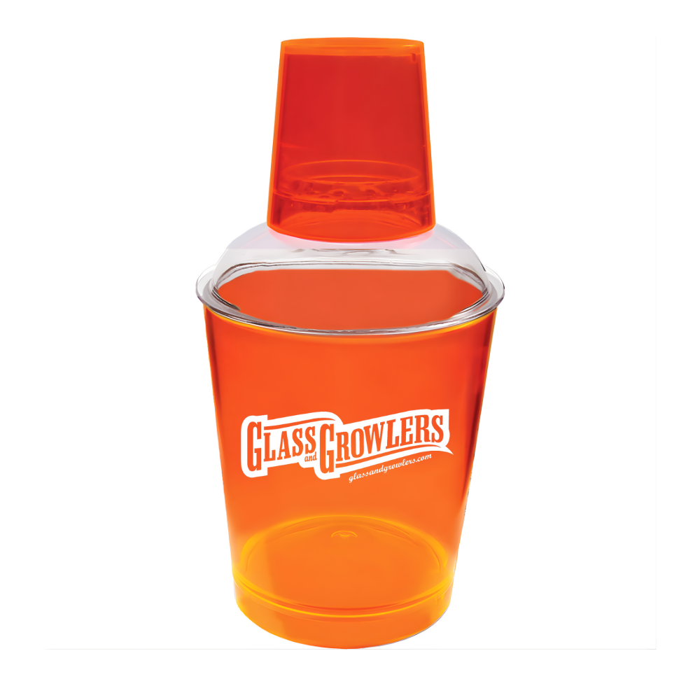 3 Piece Plastic Cocktail Shaker - Orange 12oz