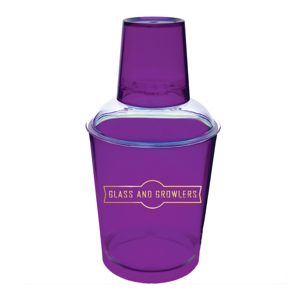3 Piece Plastic Cocktail Shaker - Purple 12oz