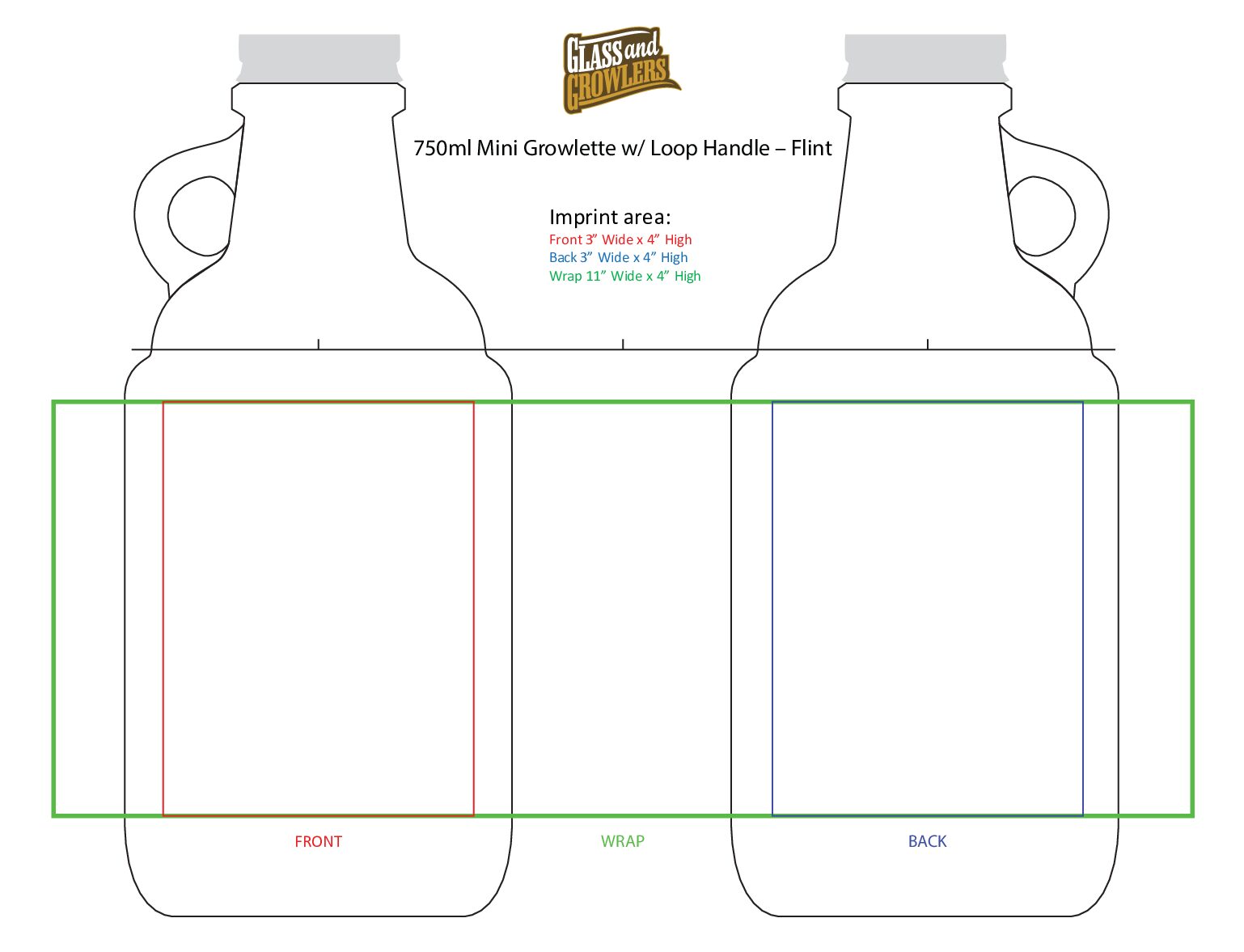 750ml Mini Growlette w/ Loop Handle - Flint