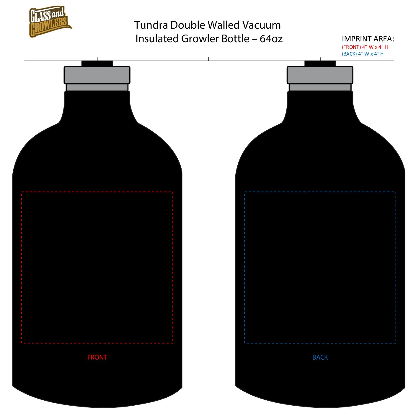 Tundra Double Walled Vacuum Insulated Growler Bottle - 64oz