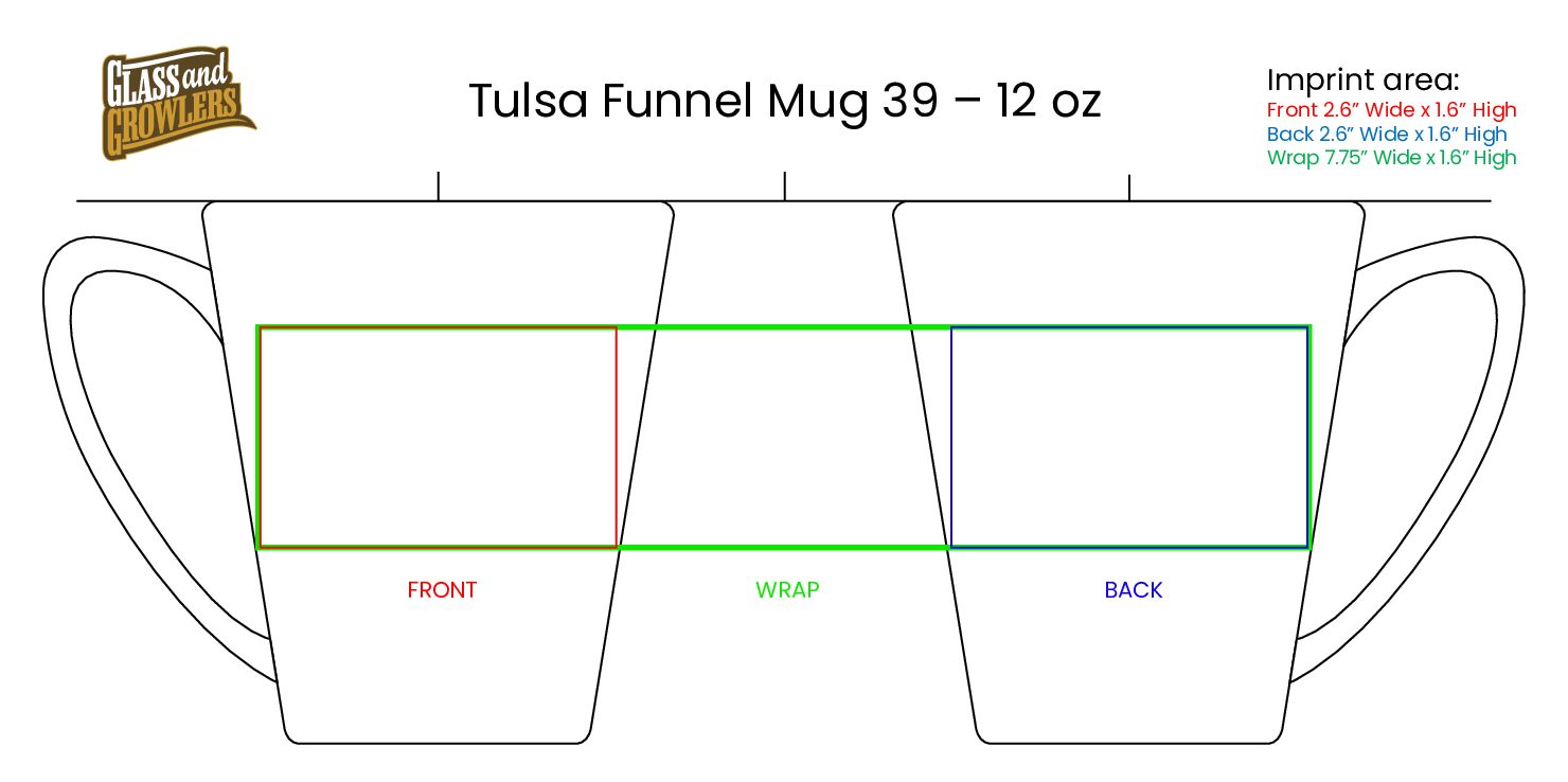 Tulsa Funnel Mug 39 - 12 oz Assorted Colors