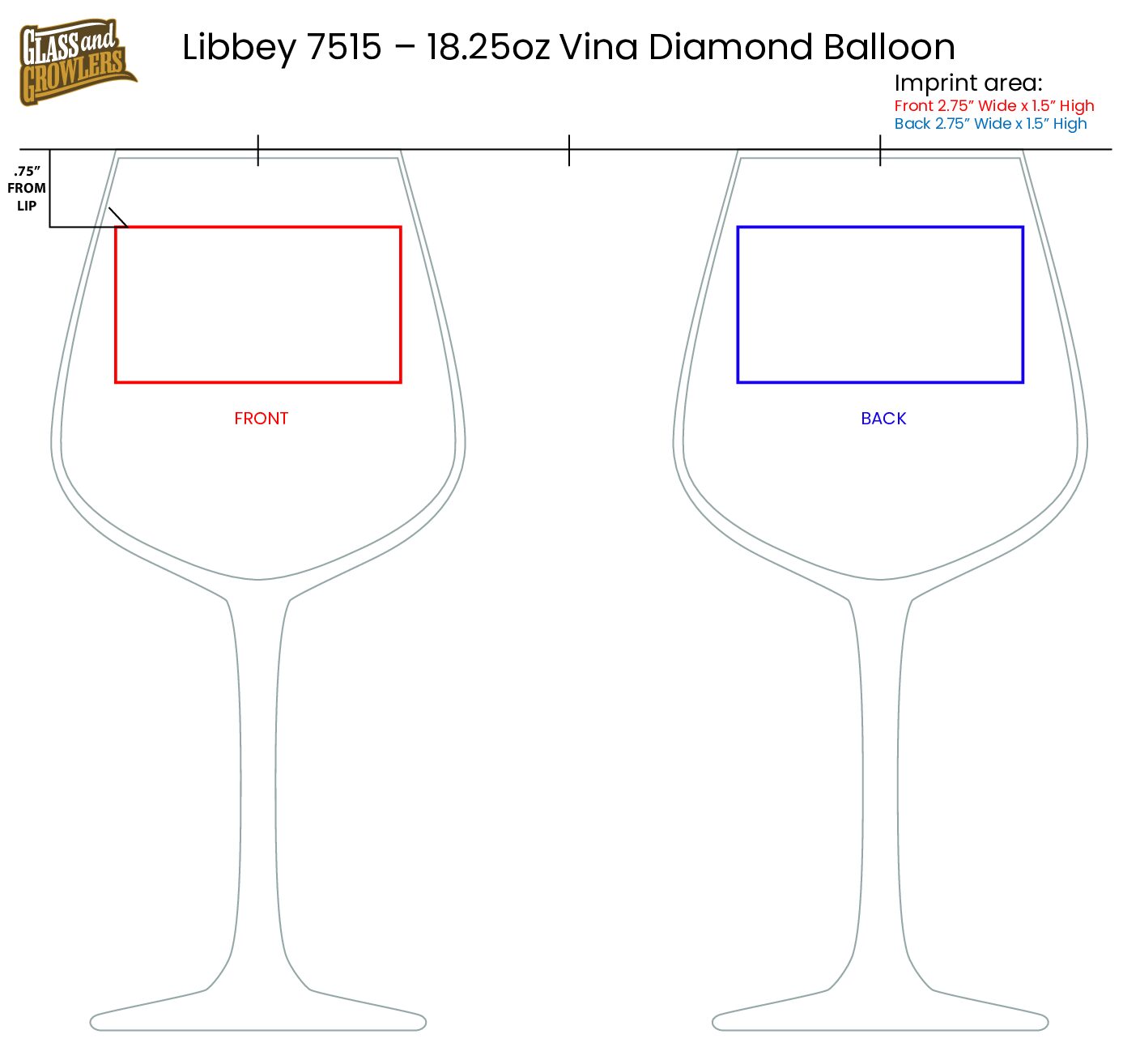 Libbey 7515 - 18.25oz Vina Diamond Balloon