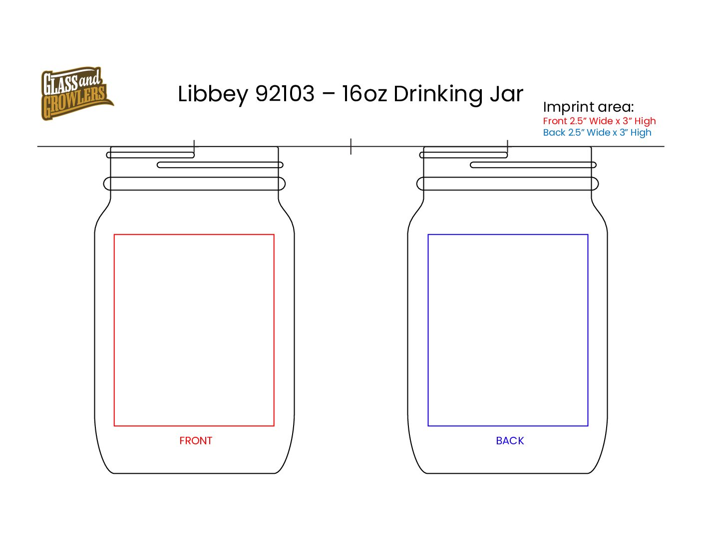 Libbey 92103 - 16oz Drinking Jar