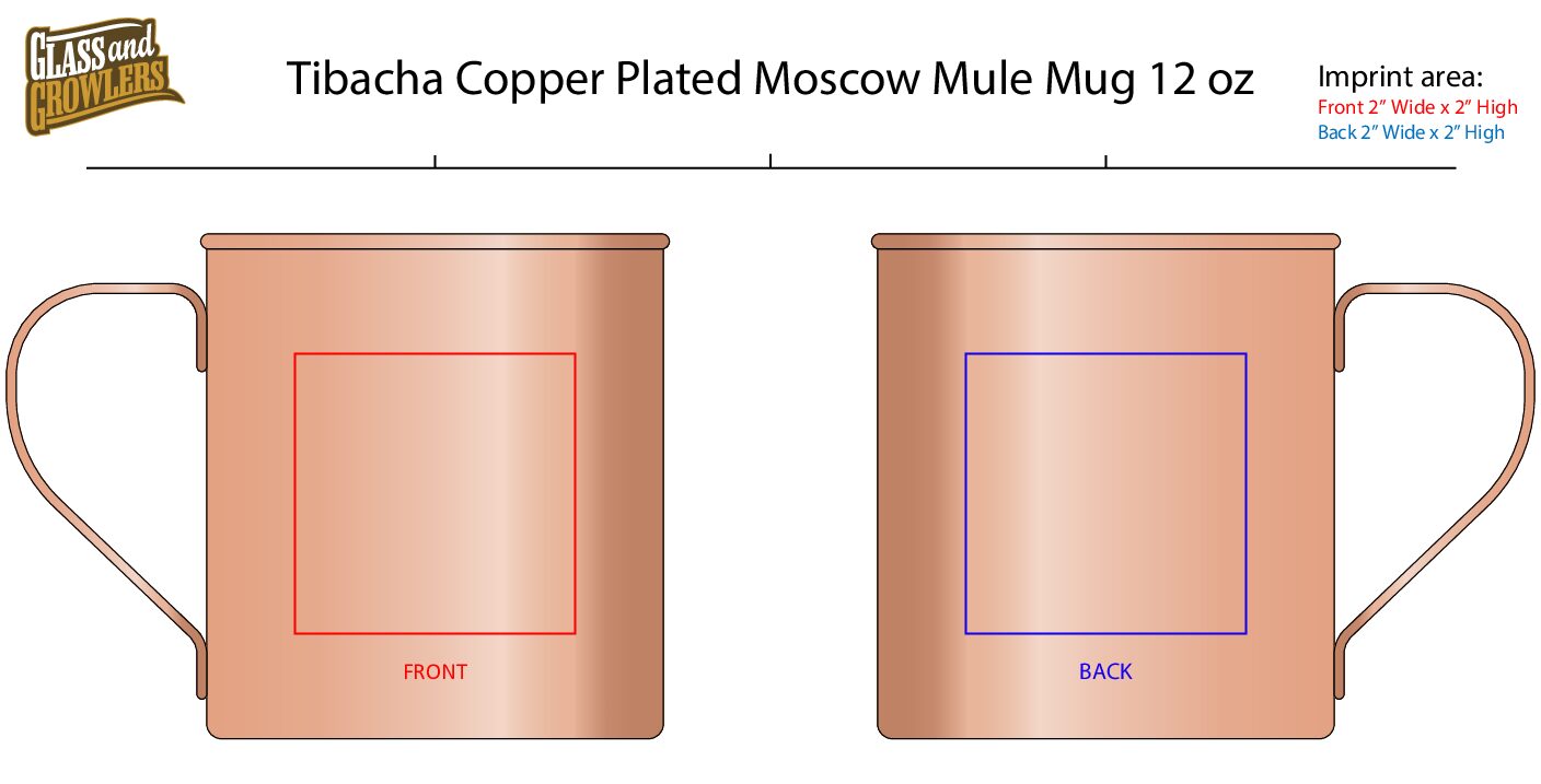 Tibacha Copper Plated Moscow Mule Mug 12 oz