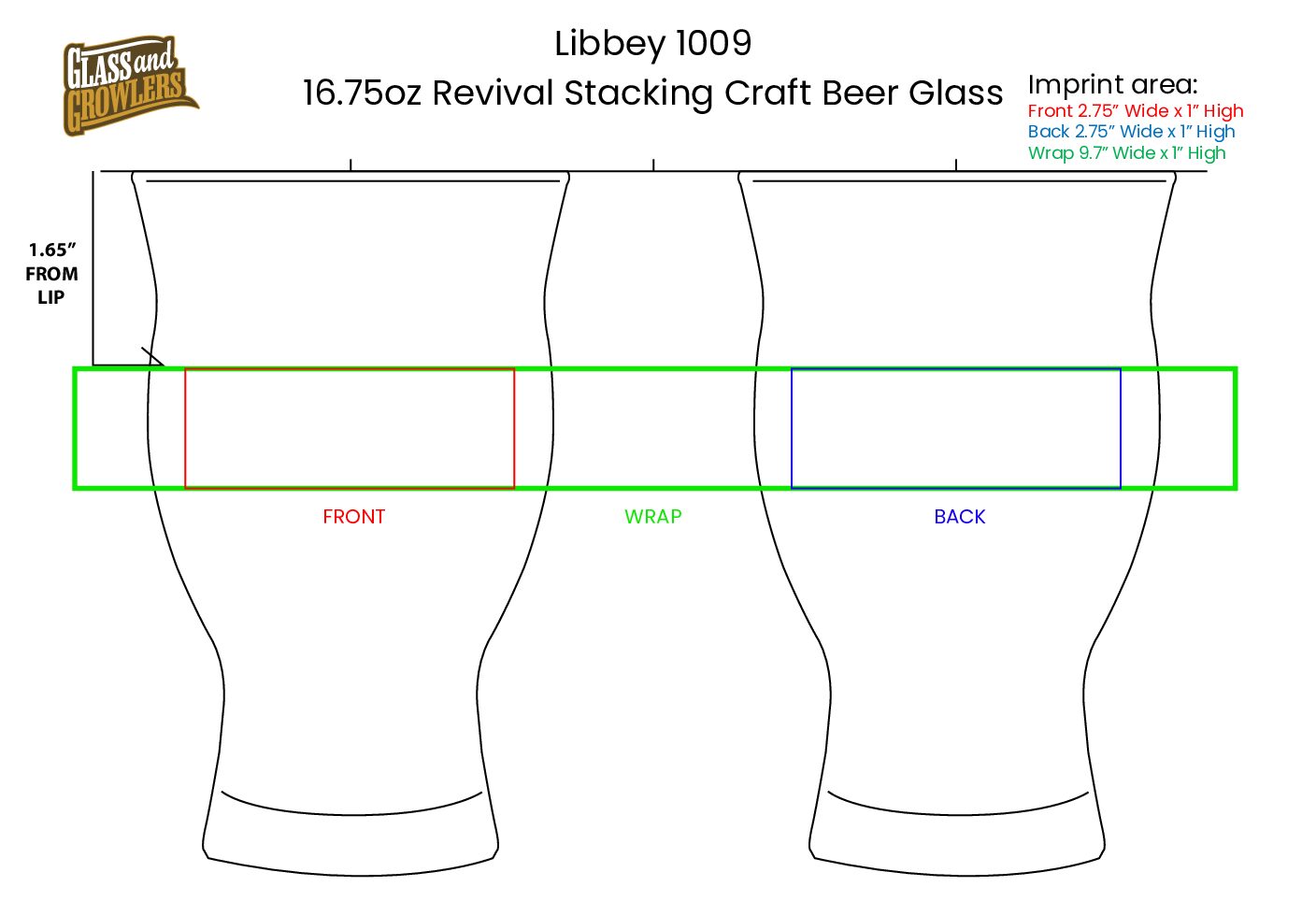 Libbey 1009 - 16.75oz Revival Stacking Craft Beer Glass