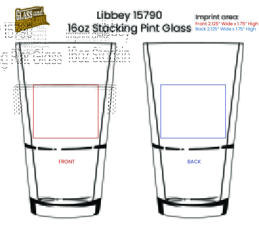 Libbey 15790 16oz Stacking Pint Glass