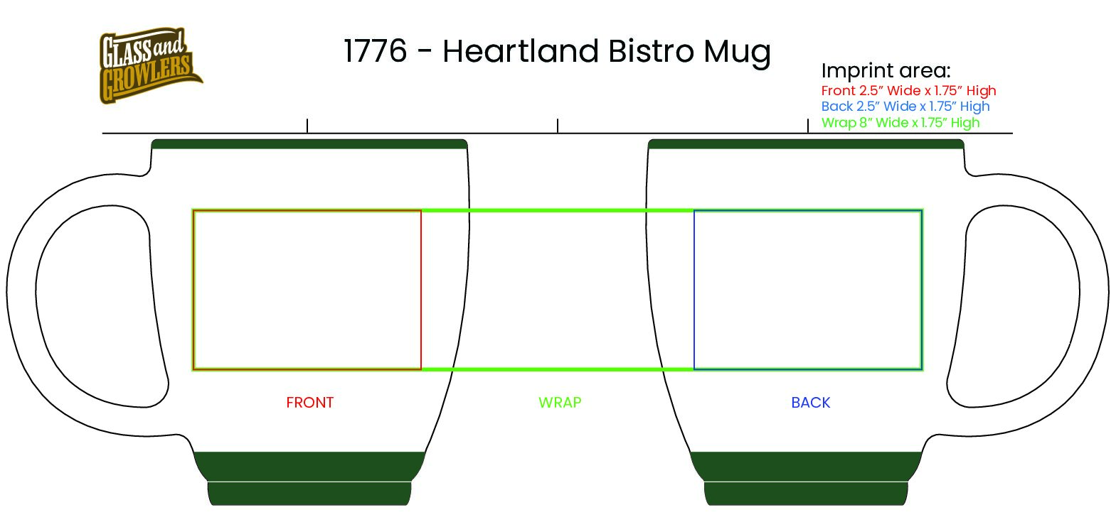 Heartland Bistro Mug 1776 - 16 oz Assorted Colors