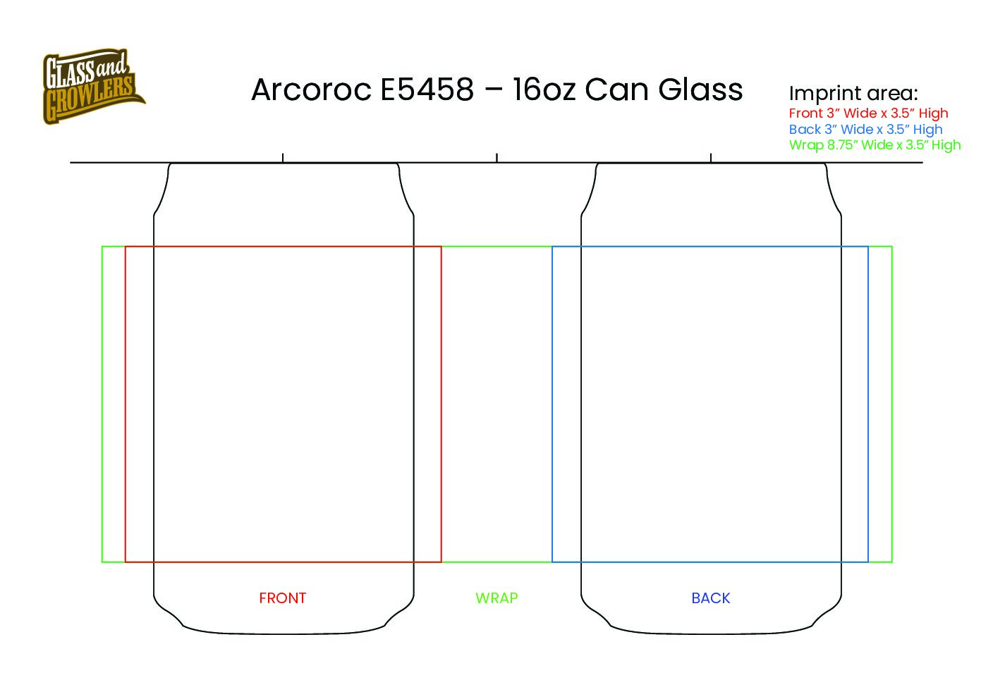 Arcoroc E5458 - 16oz Can Glass