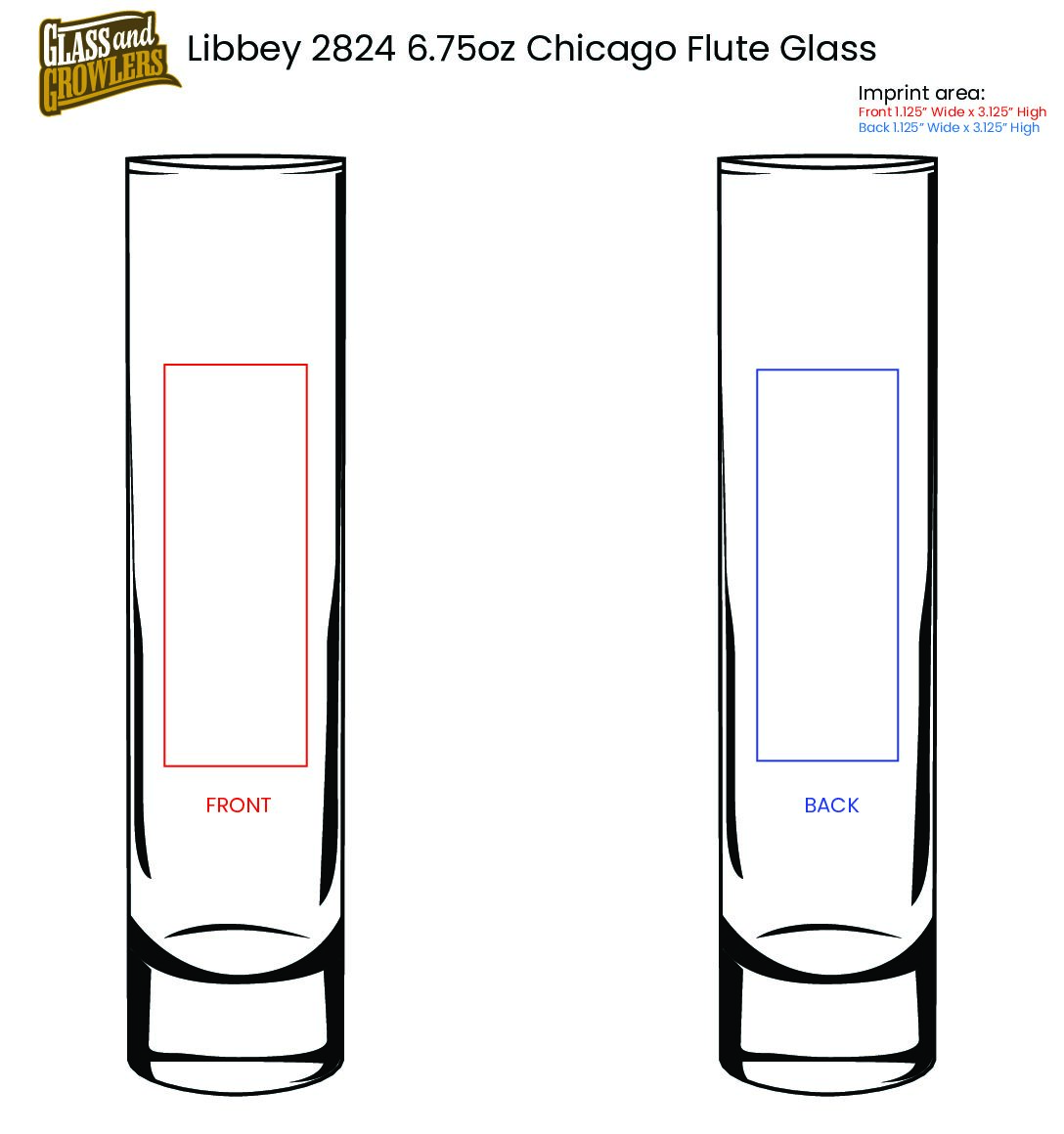 Libbey 2824 6.75oz Chicago Flute Glass