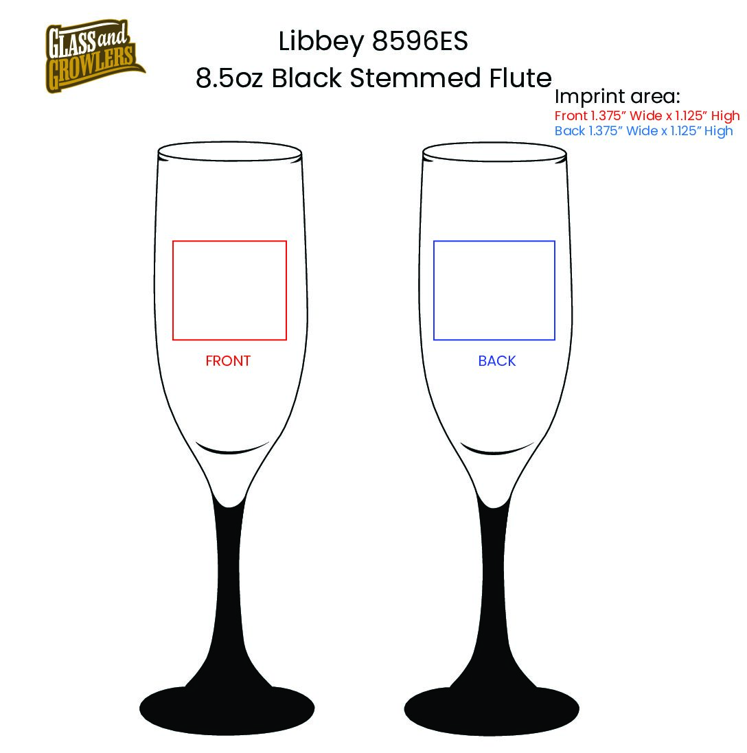 Libbey 8596ES - 8.5oz Black Stemmed Flute