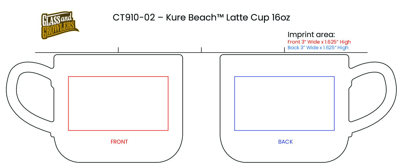 Kure Beach™ 910 Latte Cup -16oz Assorted Colors