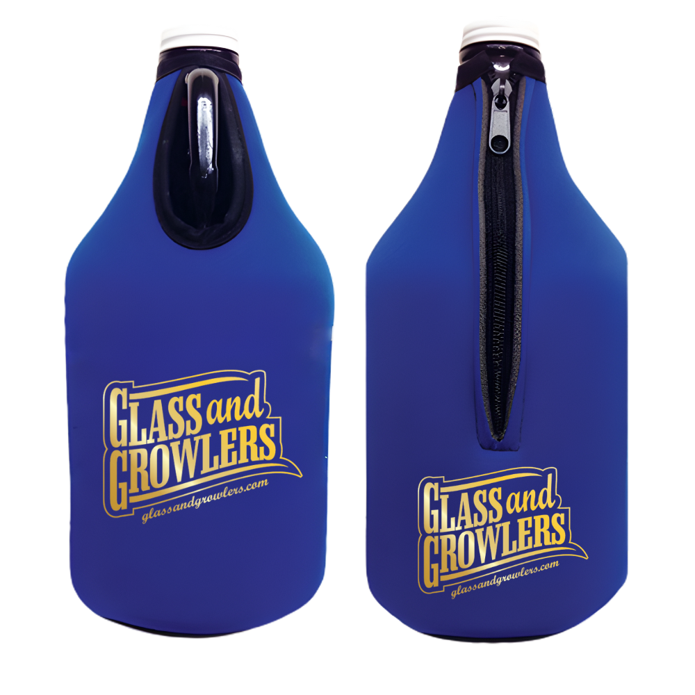 Premium Collapsible Foam 64oz Growler Bottle Zipper Insulator